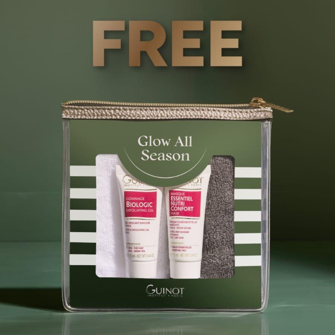 Receive a free Guinot Glow All Season gift set when you purchase a course of 4 Lift Summum facials